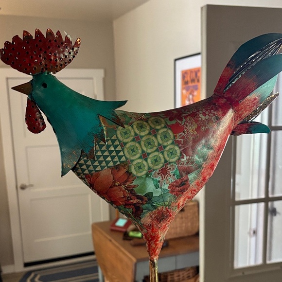 Metal Multicolor Rooster Decor - Picture 3 of 4